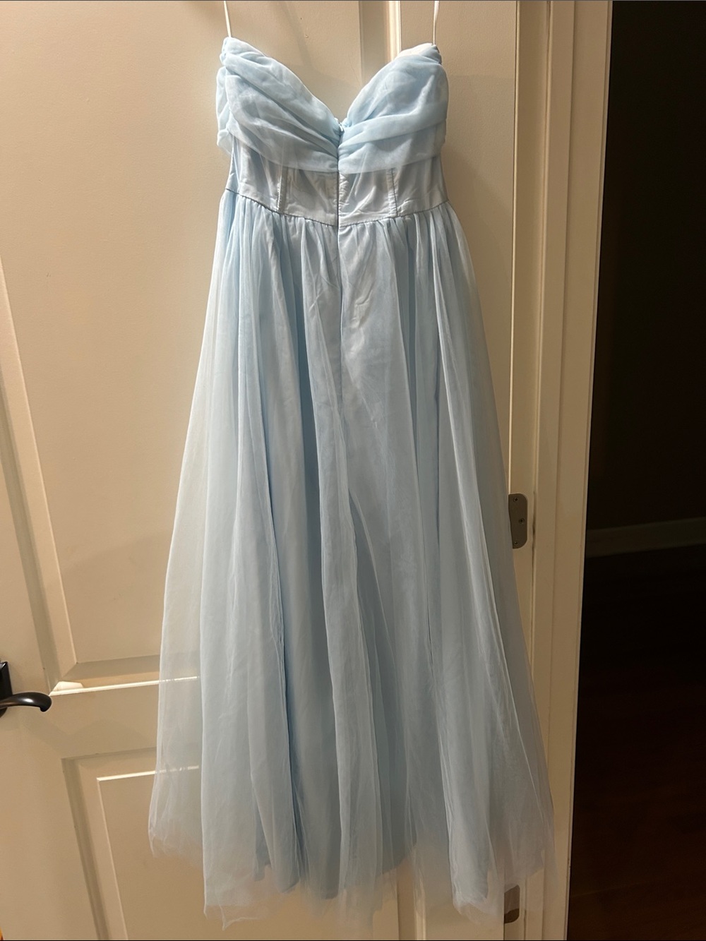 Hello Molly Light Blue Strapless Tulle Maxi Dress - Picture 3 of 3